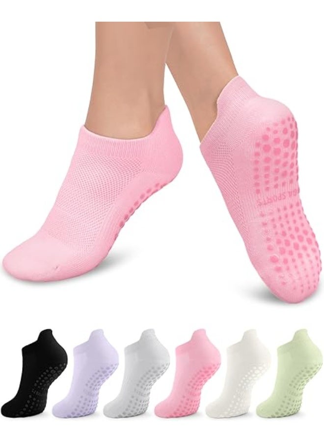 4 Pairs Yoga Grip Socks For Women，Pilates Anti Slip Socks Non Slip Socks For Pilates,Yoga, Ballet, Dance - Image 1